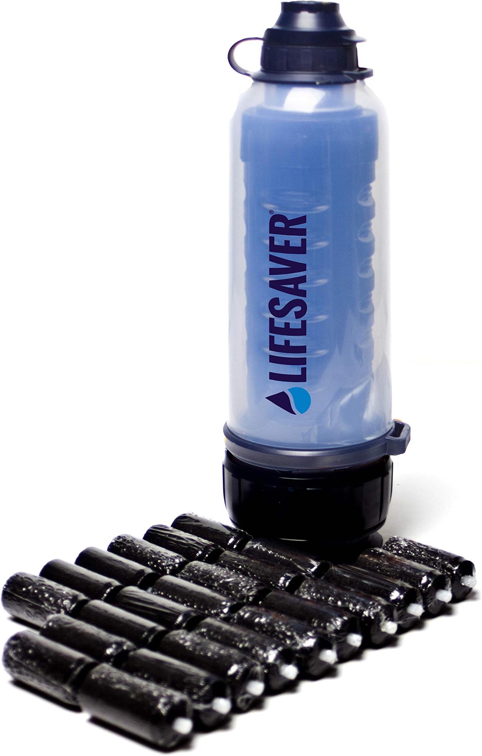 LIFESAVER Water Filtration Filter Bottle Purifier kit for Camping Emergency prep Backpacking Hiking Outdoor System Travel Virus Bacteria & Cyst Removal Bottle 6000Uf Activated Carbon Life Pack