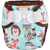 Baby Cloth Diaper Cover Nappy Hook and Loop Double Gusset 6.6lbs to 33lbs (Animal Friends)