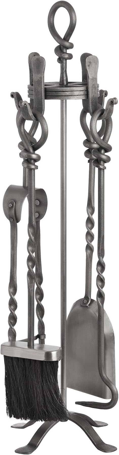 Hill Interiors 1975 Hand Turned Loop Top Companion Set Nickel Mixed 60cm
