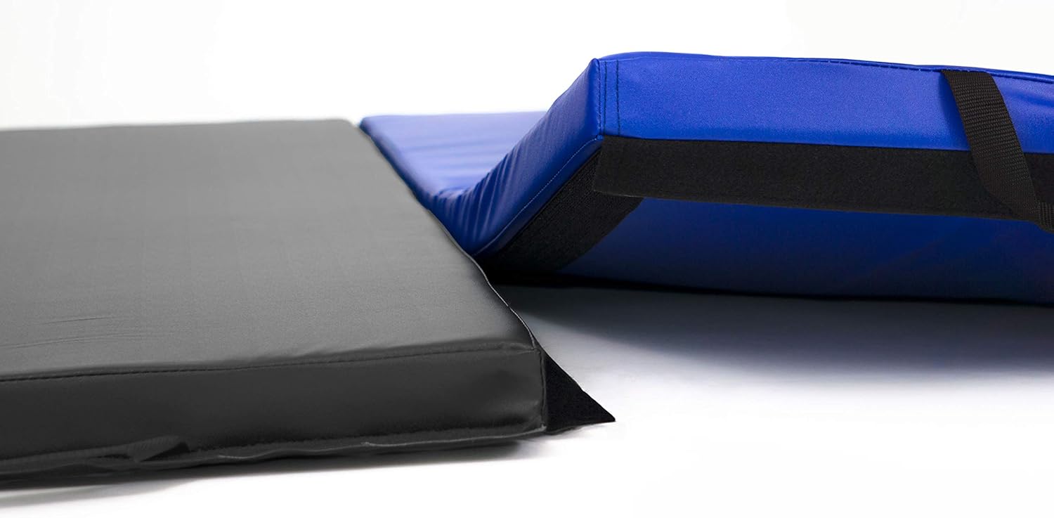 ProSource Tri-Fold Folding Thick Exercise Mat 6’x4’ with Carrying Handles for Tumbling, Martial Arts, Gymnastics, Stretching, Core Workouts : Sports & Outdoors