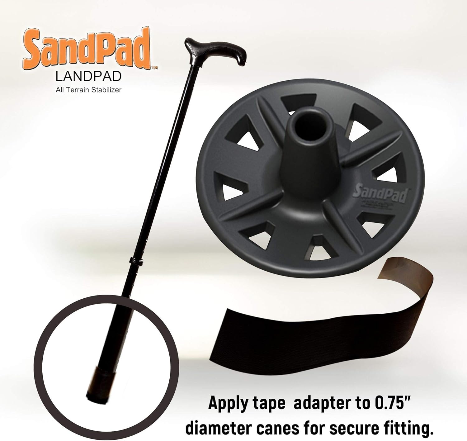 SandPad/EZWalk Cane Pad Stabilizer Tip (Single Pack for Canes) by