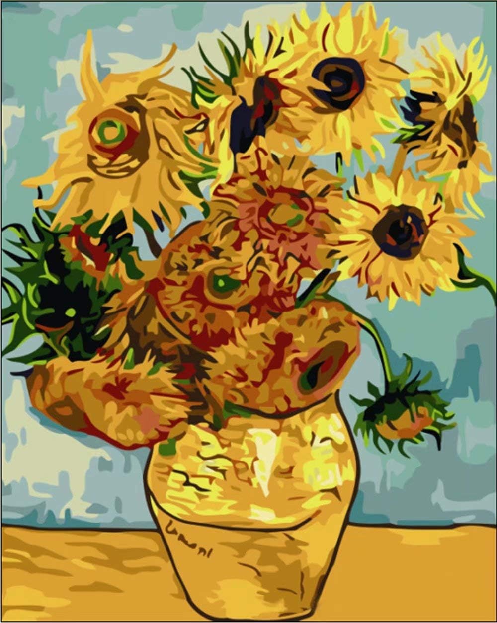 Tirzah Paint by Numbers Kits 40cm x 50cm Canvas Painting for Adults and Kids with Acrylic Paints and Brushes - Sunflower by Vincent van Gogh (Without Frame)