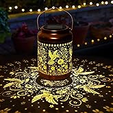 Gifts for Women Mom, Solar Lanterns Outdoor Garden Decor- Solar Lights Waterproof Hummingbird Decorative Hanging Metal Lights Gardening Gift for Outside Yard, Patio, Backyard, Farm