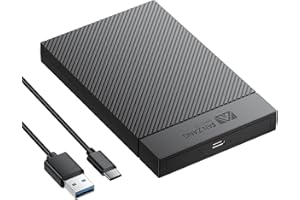 2.5 Inch Hard Drive Enclosure, 6Gbps USB 3.1 Gen 1 to SATA III High-Speed Transmission for 7-9.5MM HDD SSD Enclosure, USB-C t