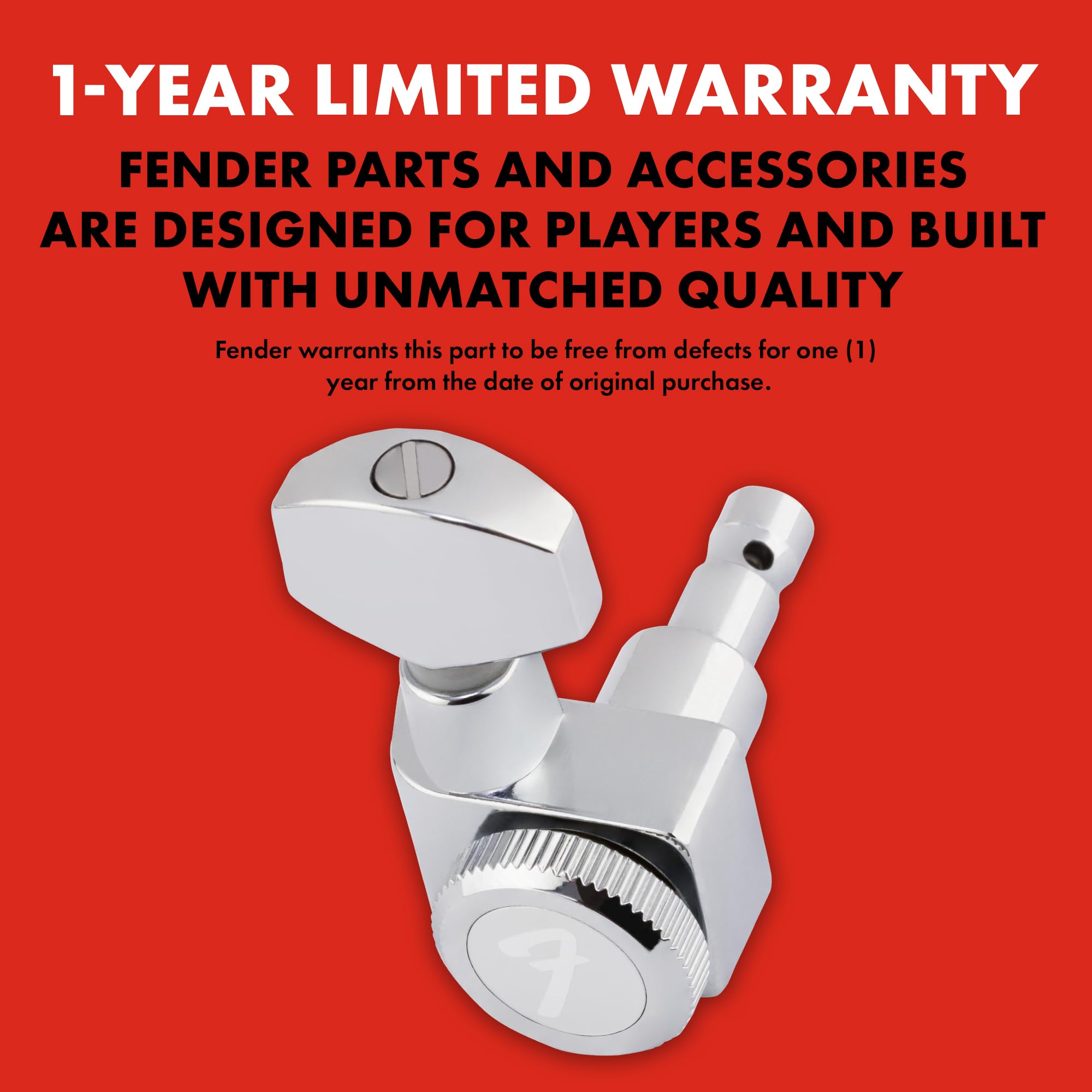 Fender Locking Tuners Stratocaster Guitar Tuners, Polished Chrome