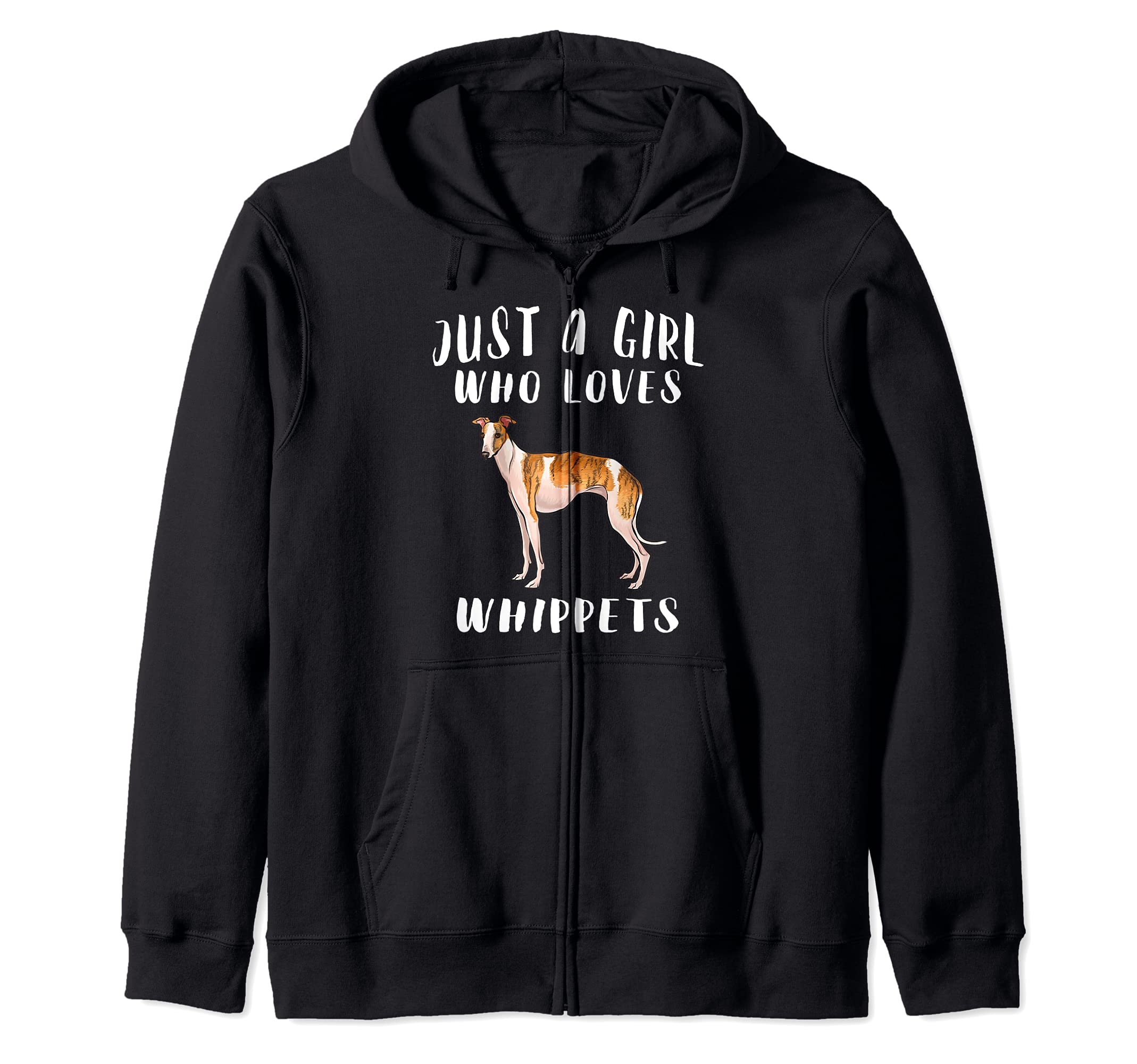Im Just A Girl Who Loves Whippets Dog Lover Zip Hoodie