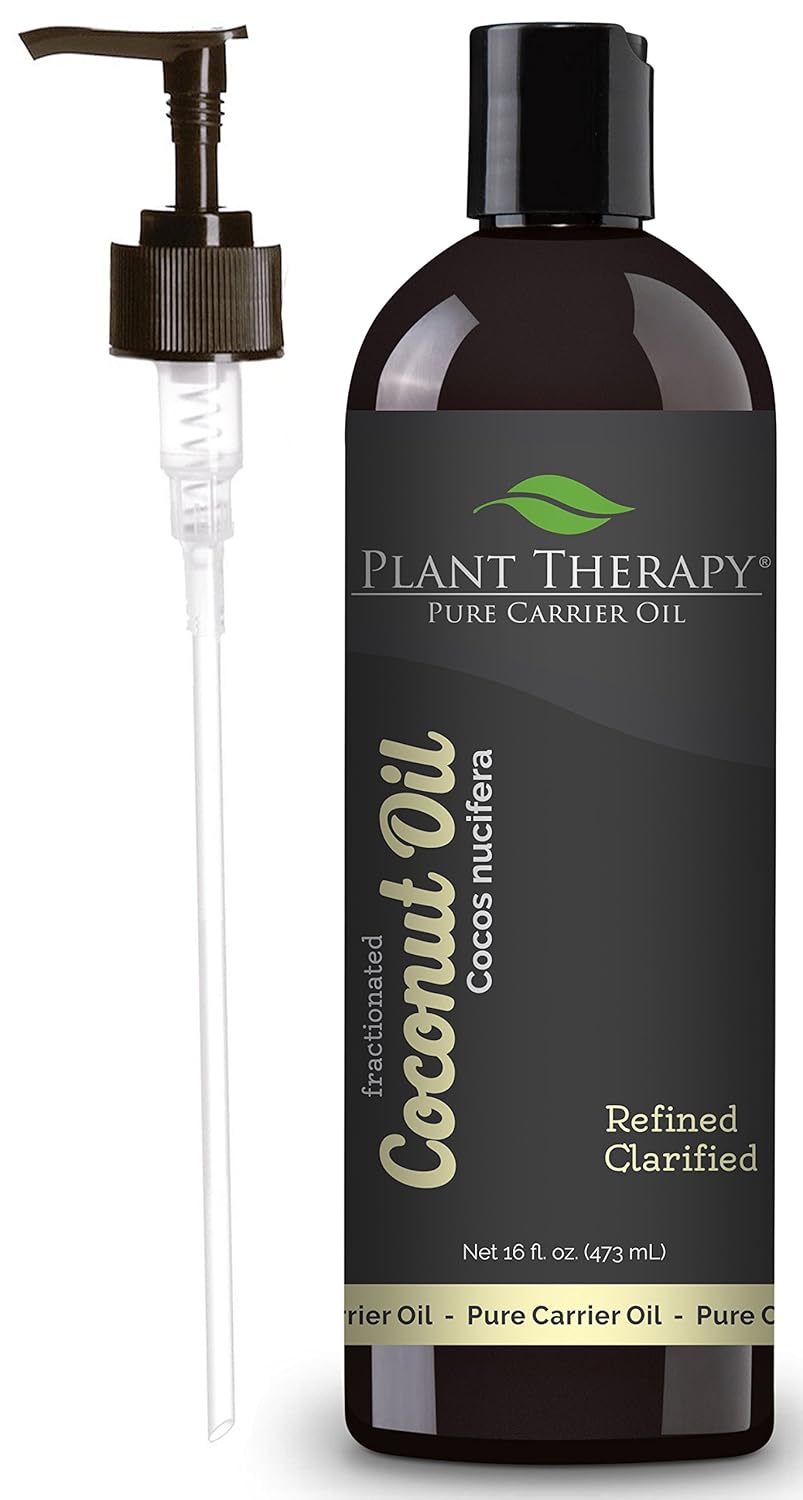 Plant Therapy Fractionated Coconut Oil, Carrier Oil + PUMP. A Base Oil for