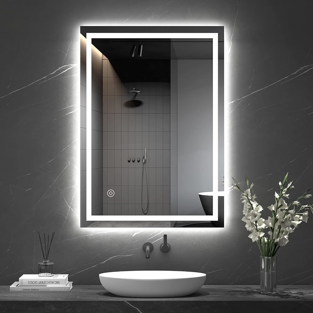 Dripex LED Bathroom Mirror 500x700 mm with Demister IP44 Anti-fog