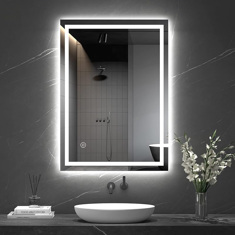 Dripex LED Bathroom Mirror 500x700 mm with Demister IP44 Anti-fog