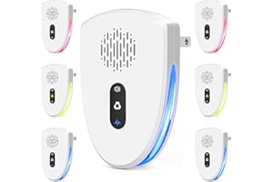 ASUKIN (2025 Upgraded) Ultrasonic Insect & Pest Indoor Repeller, Plug-in Control Device Repellent for Rodent, Mice, Rats, Roaches, Ants, Spiders, Bugs, Mosquitoes, Home, 3 Mode Switching (6 Pack)