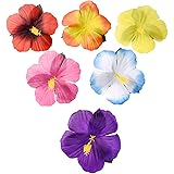 Sumind 72 Pieces Hibiscus Flowers Hawaiian Flowers Artificial Flowers for DIY Decoration, 6 Colors