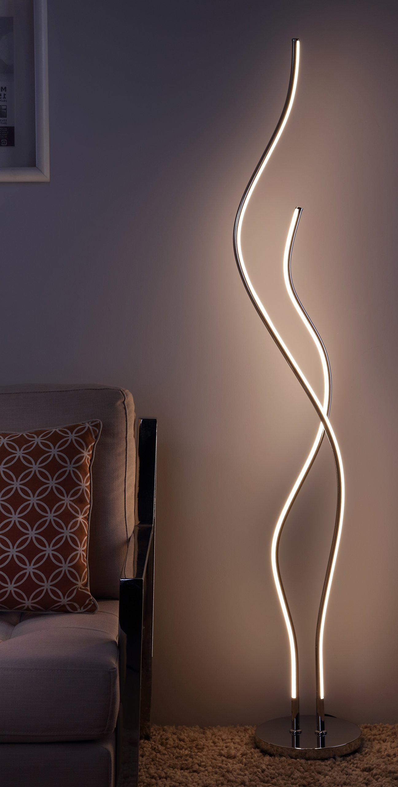 Cairo LED Floor Lamp By Jonathan Y Model: JYL7008A Cairo Led Integrated Floor Lamp, 63.75", Chrome
