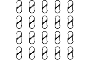 PEHADU S Carabiner Small Alloy Snap Hook 20Pcs Mini Spring Clips 1.6 Inch Keychain Clip Tiny Attachment Dual Gate S Binder Carabiner Spring Wire Buckle Tool for Fishing/Camping/Outdoor Sports