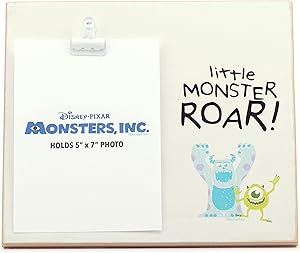 Open Road Brands Disney Pixar Monsters, Inc. Mike and Sulley Wood Photo Clip Frame for 5x7 Picture - Cute Décor for Kids' Bedroom or Play Room - Little Monster Roar!