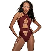 Premium Women’s One Piece Swimsuit – V-Neck, Slimming Design, Bathing Suit, Fabric for Comfort & Style