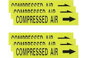 MECCANIXITY Self-Stick Compressed AIR Sticker Pipe Flow Arrow Marker 1-3/5 x 8 Inch Pipe Identification Marking Labels Right-