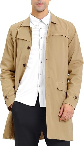 Amazon Lars Amadeus トレンチコート シングルブレスト スリム ジャケット アウター メンズ コート ジャケット 通販