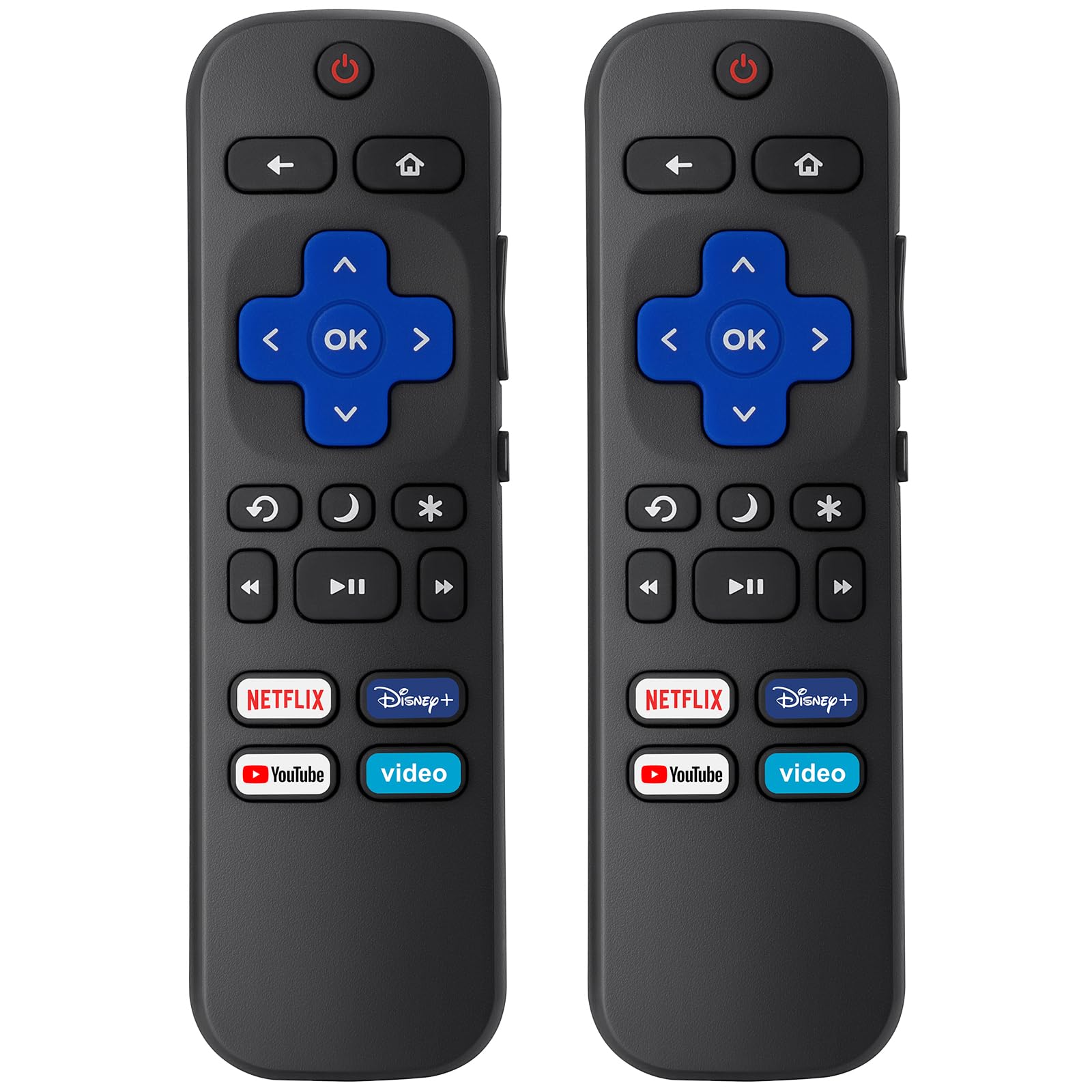 Photo 1 of (Pack of 2) Remote Control Only for TCL Onn Hisense Sharp Philips Westinghouse Insignia Element TLC Roku Smart TV Ruko Ruku Roko Remotes Replacement, Black