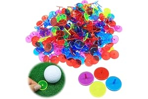 VEASAERS Golf Ball Markers Bulk 50/100/150 Pcs Position Marker Multicolor Transparent Plastic 25mm Flat Round Golf Mark Accessories