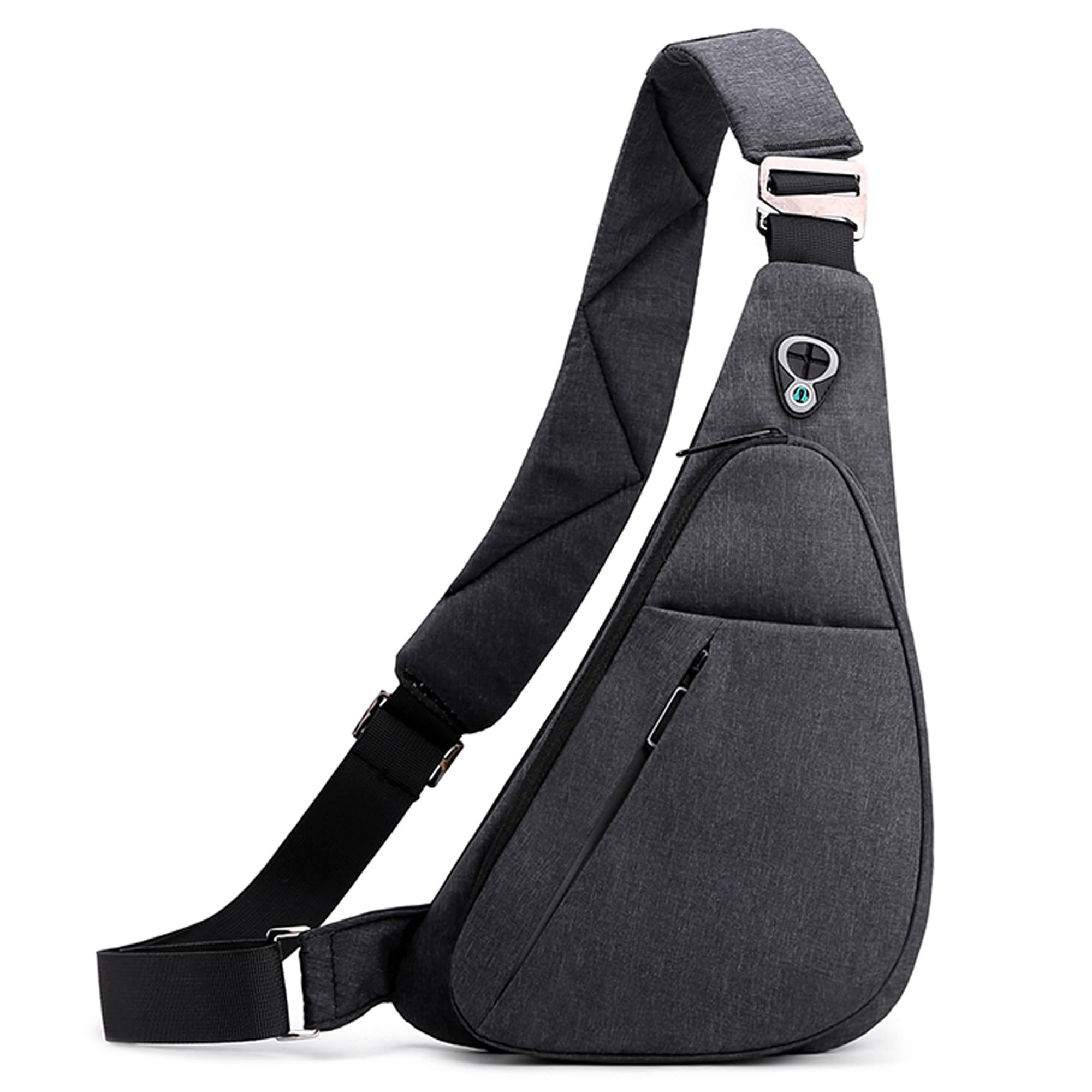 VARLIVOO Men's Sling Bag Men Chest Bag Shoulder Bags Crossbody Bag Travel Hiking Sport Gym Cycling Waterproof Polyester Black C