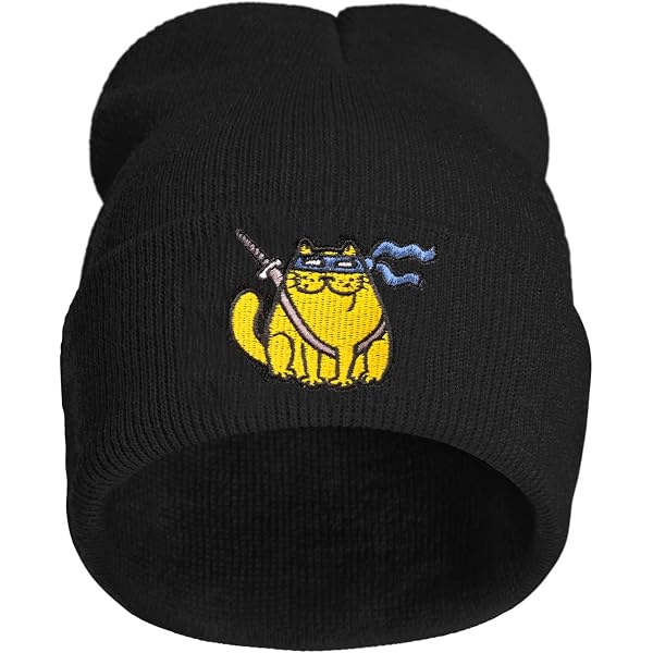 Gravity Threads Musical Notes Beanie – Cuffless Knit Hat For Men, Black, One Size Fits Most