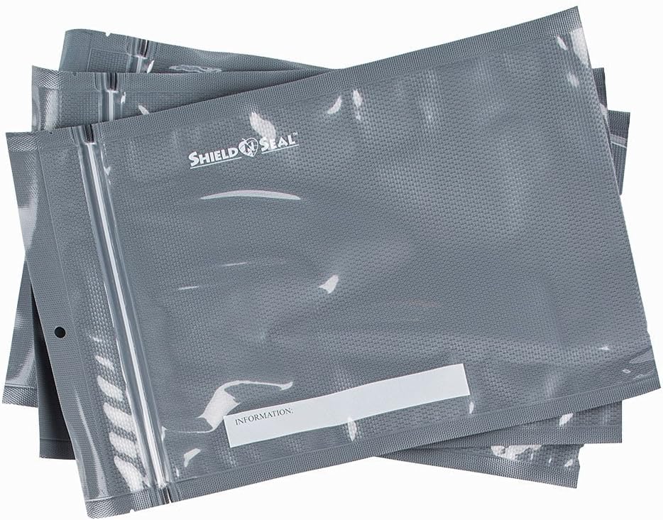 ShieldNSeal Vacuum Seal Bags (Black and Clear Zipper Bags, 8