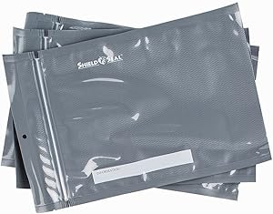 ShieldNSeal Vacuum Seal Bags (Black and Clear Zipper Bags, 8