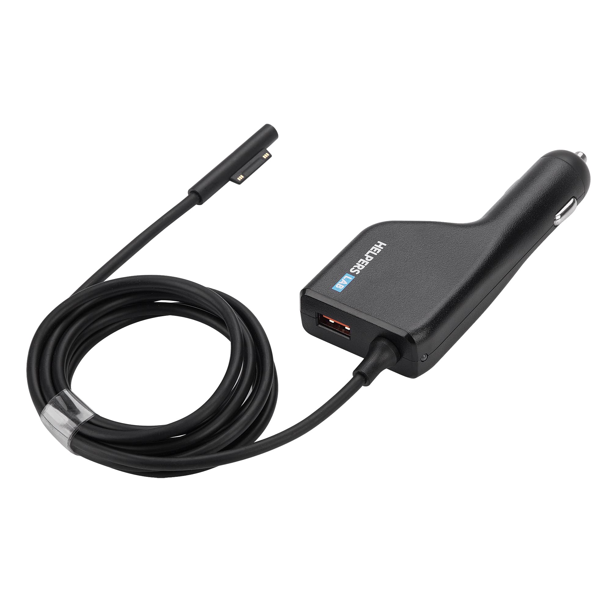 Surface Laptop Car Charger 15V 120W Compatible with 102W 65W 44W Microsoft Surface Book Laptop 7 6 5 4 3 2 1 Surface Pro X 11 10 9 8 7 6 5 4 3 Go Tablet with QC3.0 USB Port