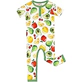 DREAMHALO Baby Boys Short Sleeve Rompers Button Bodysuit One-piece Jumpsuit for Newborn, Viscose Made from Bamboo