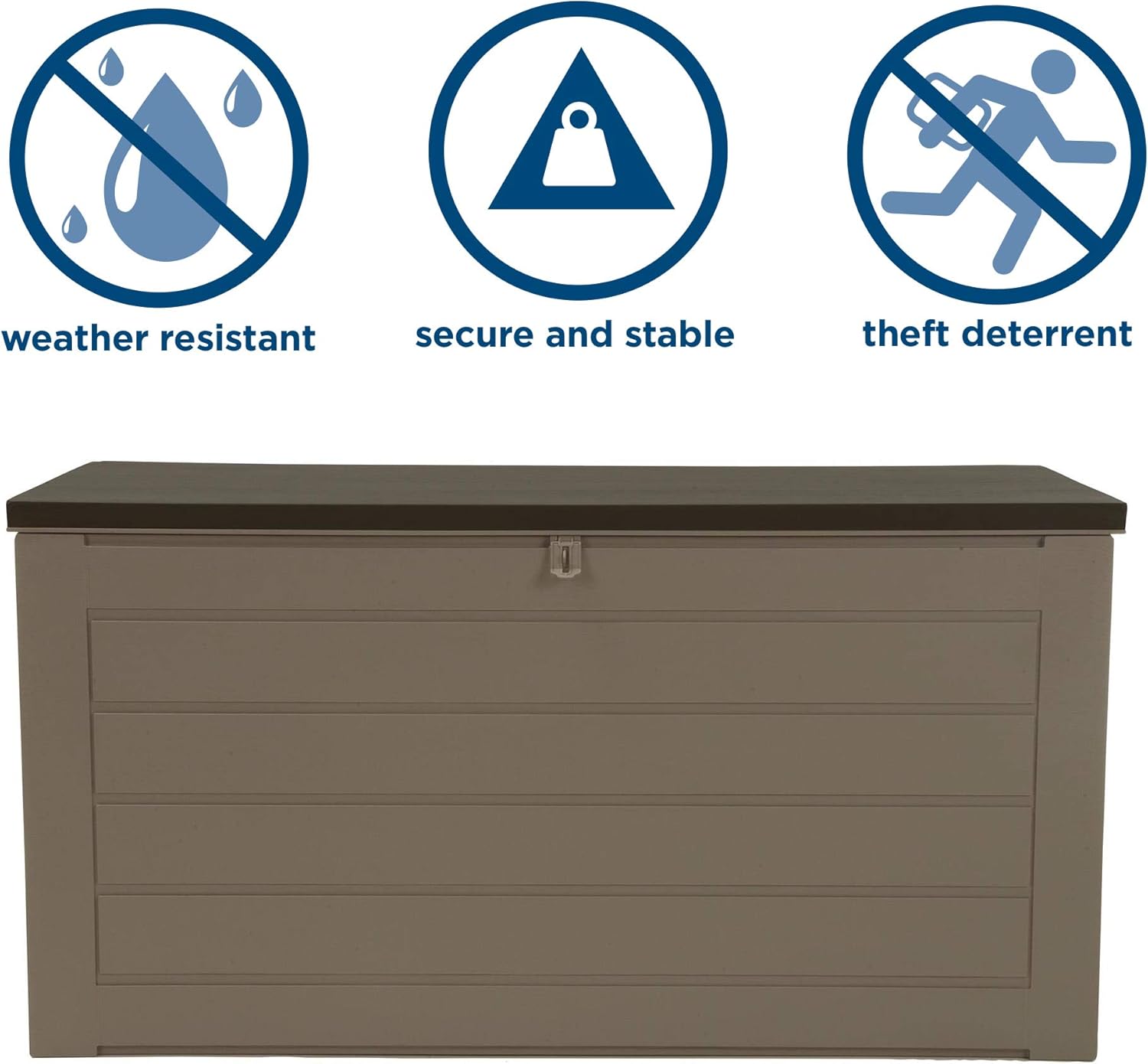 Cosco Outdoor Living 88180BTN1E Cosco Outdoor Patio, Extra Large, 180 Gallons, Tan Deck Storage Box : Garden & Outdoor