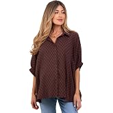PinkBlush Checker Print Short Sleeve Oversized Maternity Blouse