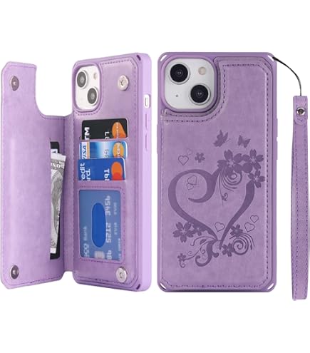Asuwish Custodia Portafoglio Per IPhone 14 Plus 6,7'' – Con 3 Slot, Pellicola Vetro, Cinturino E Tracolla, Blu - 6
