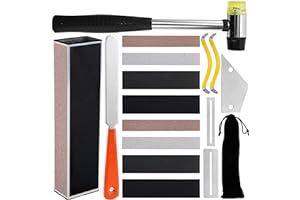 SOUJOY 17 Pieces Guitar Luthier Tool Set, Fret Rubber Hammer, Fret Crowning File, Fret Leveling Beam Sanding Leveler Beam, Fr