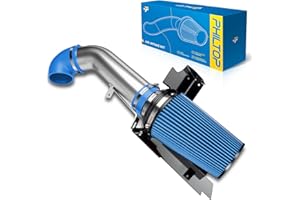 PHILTOP 4" Cold Air Intake Kit System + Heat Shield Compatible with GMC/Chevy 1999-2006 V8 4.8L/5.3L/6.0L Silverado/Sierra 1500/2500/3500, High Performance, Blue