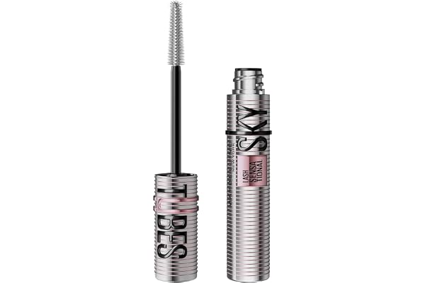 Maybelline New York Lash Sensational Sky Tubes Washable Tubing Mascara Makeup, Lengthening, 1 Swipe Warm Water Removal, Carin