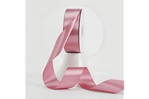 MEEDEE Mauve Rosy Satin Ribbon 1-1/2 Inch Rose Pink Ribbon Lux Satin Double Faced Satin Ribbon by 50 Yards Pink Polyester Satin Ribbon for Crafts, Satin Weddings, Flower Bouquet, Holiday Decorating