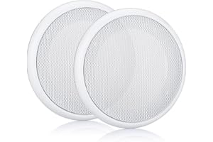 Facmogu 2PCS 4in White Round Speaker Grill Covers, Universal Surface-Mount Ceiling Speaker/Hole Covers, Audio Speaker Mesh Guard Protective Case for Home Theater, RV or Marine Installation
