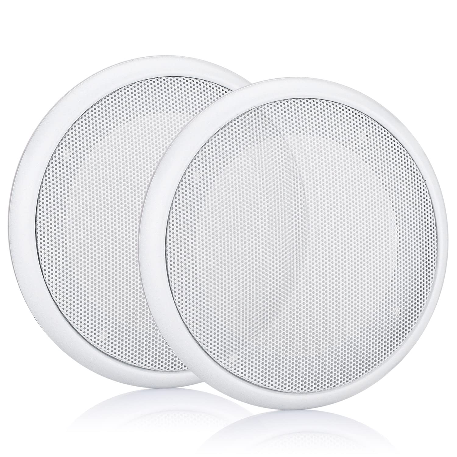Photo 1 of Facmogu 2PCS 4in White Round Speaker Grill Covers, Universal Surface-Mount Ceiling Speaker/Hole Covers, Audio Speaker Mesh Guard Protective Case for Home Theater, RV or Marine Installation