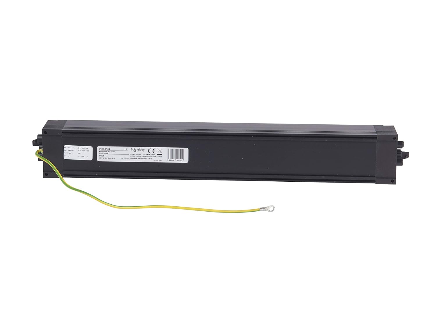 Schneider Electric, Desk Power & Data Under desk power strip with 4 x power modules at 45° & 1 x switch - Image 5