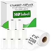 Molabel Replacement for Shipping Labels 4"x6" Direct Thermal Printer Labels 4XL 1744907 Lables for Dymo Roll,Zebra,Address Internet Postage Thermal Labels[10 Rolls,2200 Labels]