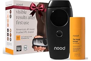 Nood™ New Flasher 2.0 + Serum — IPL Laser Hair Removal Device for Women & Men with After Shave to Treat & Prevent Ingrown Hairs, Bumps Slowing Hair Regrowth — Pain-Free IPL Hair Removal — Matte Black