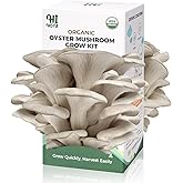 Large Organic Mushroom Grow Kit - USDA Certified, Fresh Gourmet Mushroom Growing Kit for Indoor Use, Grow Your Own Oyster Mus
