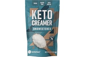 360 Nutrition Keto Coffee Creamer with MCT Oil Powder, Gluten Free, Vegan, Unsweetened Low Carb Non Dairy Creamer for Keto Diet with 3g Net Carbs, No Added Sugar, Non GMO, 45 Servings, 8 oz