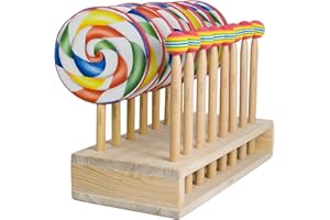 YCXYQ 17PCS Lollipop Drum Rainbow Drumstick Wooden Hand Drum Percussion Instrument Set - 8 Pieces 6-Inch Lollipop Drums & 8 Rainbow Drumsticks