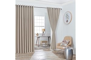Warm Home Designs Extra Large 2 Ivory Wall to Wall Curtains 108" x 132" Each with 2 Matching Tie-Backs. Total Width is 216 Inches (18 feet). Great as Room Dividers or Partitions. N Ivory Wall 132"
