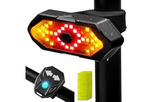 Hcikoat Bike Tail Light with Turn Signals USB Rechargeable Bike Turn Signals 120 Lumens Ultra Bright LED Turn Signal for Bicy