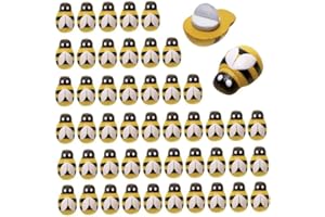 NIYANGLE Lot de 100 mini abeilles autocollantes en bois pour vêtements, sacs