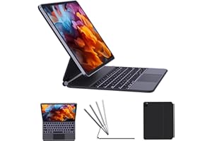 AUSDOM Magic Magnetic Keyboard Case for iPad Air 13 2024(M2) & iPad Pro 12.9 inch (6th/5th/4th/3rd Gen), Bluetooth Wireless Keyboard with Trackpad, Backlit, Rechargeable Floating Cantilever Stand