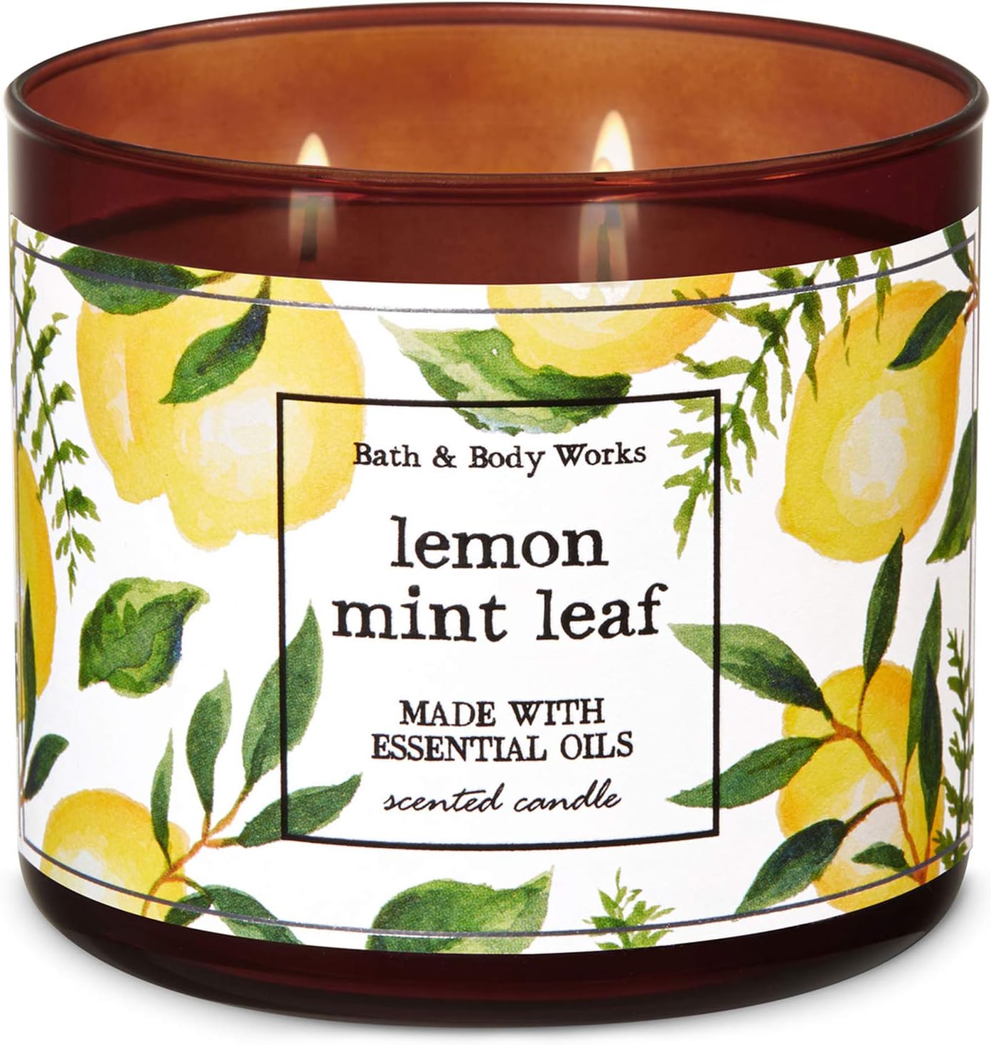 Bath and Body Works Lemon Mint Leaf 3Wick Candle 14.5