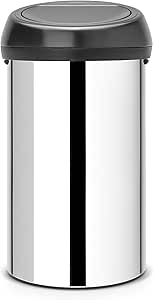 Brabantia Touch Bin - Cubo de Basura, 60 litros, Acero Brillante con